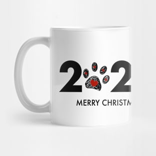 2024 text red paw prints Mug